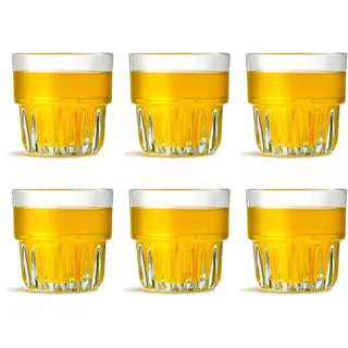 Libbey Trinkglas Everest Rocks - 266 ml/ 26,6 cl - 6er Set - stapelbar - hohe Qualität - spülmaschinenfest