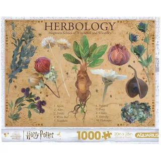 Aquarius Harry Potter Herbology 1000 Teile (1000 Teile Puzzle) – blendfrei – präzise Passform – Offiziell Lizenziertes Harry-Potter-Merchandise-Produkt und Sammlerstücke – 50,8 x 71,1 cm