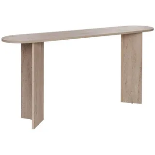 Calicosy Konsole mit zwei Beinen Sira 150/35/75 cm , Beige , Holzwerkstoff , 35x75x46 cm , Wohnzimmer, Wohnzimmertische, Konsolentische