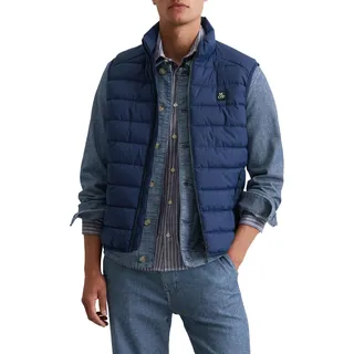 Marc O'Polo Herren Steppweste mit Stehkragen wasserabweisend, Blau (Iris Ink), XS