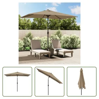 The Living Store Sonnenschirm mit Metall-Mast 300 x 200 cm Taupe - Taupe
