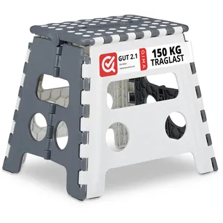 Relaxdays Campinghocker Klapphocker Grau/Weiß