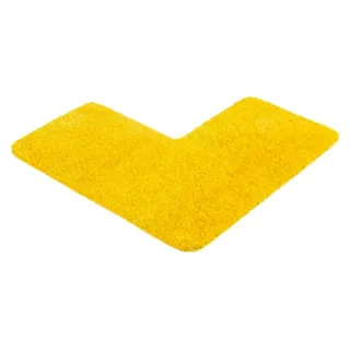 Duschvorleger mit Eckausschnitt (50x100x100 cm) - Badteppich für Eckduschen - Rutschfeste und waschbare Duschmatte - Eck Badematte - Für eckige Duschkabinen - Farbe: Gelb - Gelb
