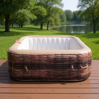 Mobiler (aufblasbarer) Whirlpool Belatrix Sorrento 140 - Braun, Weiß, Ocker