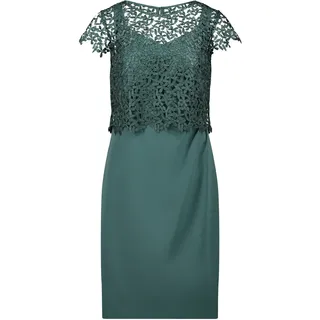 Etuikleid VERA MONT "Etuikleid mit Spitze", Damen, Gr. 40, EURO, grün (schwarz emerald), Obermaterial: 95% Polyester PES. 5% Elasthan EL., Kleider Etuikleid