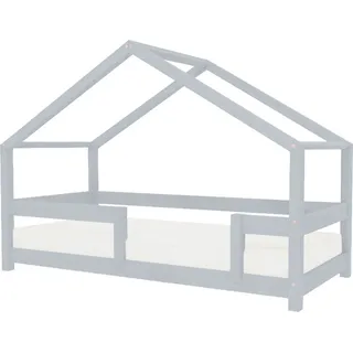 Kinderhausbett LUCKY 70 x 160 hellgrau - Grau