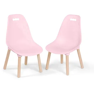 B. toys - Kid Century Modern: Stuhlset - Rosa - Kinderstuhl-Set - 2 Stühle - Rosa - Trendige Möbel für Kleinkinder, Kinder - Natürliche Holzbeine
