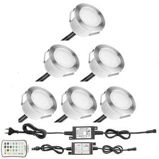 FVTLED 6er Set RGBWW Led Bodeneinbauleuchten Aussen Ø45mm IP67 Wasserdicht LED Einbaustrahler Terrasse Küche Garten Led Lampe