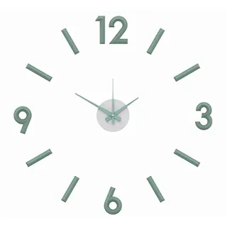 MPM 3D Wanduhr zum Aufkleben Grün, DIY Wanduhr modern aus Kunststoff