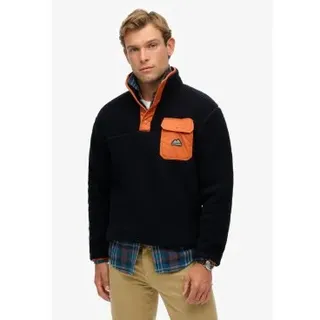 Superdry für Herren. M2014283A Fuji Fleece halber Reißverschluss (S), Lässig, Baumwolle, Marine
