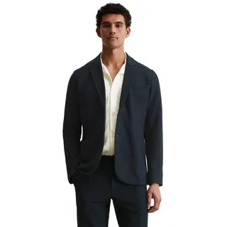 Marc O'Polo Jerseysakko Reverskragen, Ärmel ohne Manschette, Shaped Fit, blau