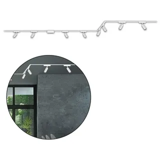 Briloner Luxtrail Schienensystem, Komplettset, 8x LED Spots, Schwenkbar, U-Form / Z-Form, Weiß, 5 m - Weiß