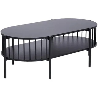 Beliani Couchtisch Schwarz Oreana , Holzwerkstoff , Oval , 50x36x103 cm , Wohnzimmer, Wohnzimmertische, Couchtische