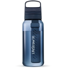 Bild Go Serie - BPA-freie Trinkflasche mit Wasserfilter 1l für Reisen und den täglichen Gebrauch - entfernt Bakterien, Parasiten, Mikroplastik und verbessert den Geschmack, Aegean Sea