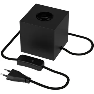 CALEX Tischlampe eckig, E27, Schwarz, Ohne Leuchtmittel