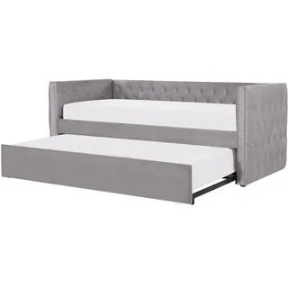 Beliani Tagesbett 90 x 200 cm grau