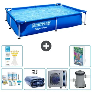 Bestway Steel Pro Rechteckig - 221x150x43 cm - 7-teilig S128 - Blau