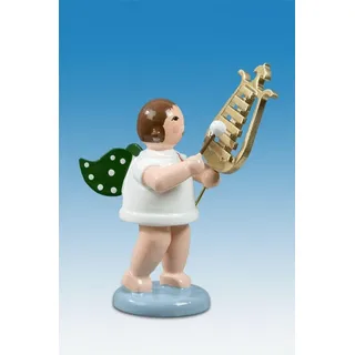 Engelmusikant Engel mit Lyraglockenspiel ohne Krone Höhe ca 6 cm NEU Erzgebirge