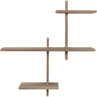 Wandregal , Braun , Holz , 53x56x15 cm , hängend , Wohnzimmer, Regale, Wandregale