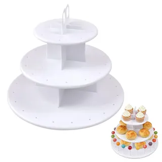 Zuxbolf 3 Etagere Cake Pop Ständer Lollipop Ständer Cakepopständer Tortenständer Cupcake Ständer Cake pop Halter für Hochzeit, Party, Geburtstag, Weihnachten und Jubiläen (15/22.7/30.5cm Ebene)