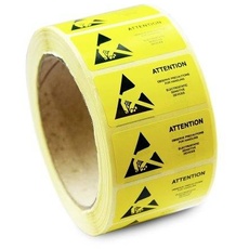 Antistat ESD-Etikett 1000 St. Gelb (L x B) 50 mm x 25 mm 055-0002 selbstklebend