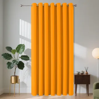 Joydeco Verdunklungsvorhänge 1 Stück,Türvorhang Blickdichte Türgardine,Tür Vorhang mit Ösen Thermo Kälteschutz Hitzeschutz Schallschutz für Schlafzimmer Wohnzimmer(Orange,1xH225xB135)
