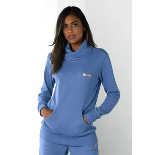 Bench. Loungewear Longsweatshirt, mit Stehkragen in Layeroptik und Kängurutasche, Loungewear, jeans, meliert