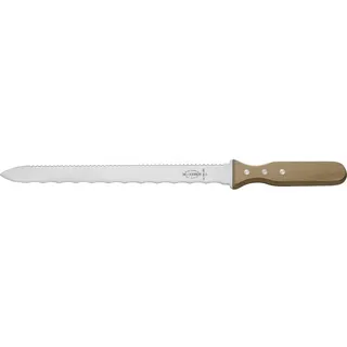Friedr. Dick Dämmstoffmesser doppelschneidig 28 cm Silber, ergonomischer Griff, poliert, rostfrei, Wellenschliff + Sägeschliff