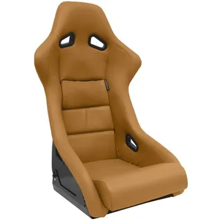 AUTO-STYLE Sportsitze 'BS1' - Beige Kunstleder - Feste GFK Rückenlehne - inkl. Laufschienen