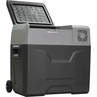 HOMCOM Kühlbox Auto 50L Autokühlschrank elektrisch mit Kompressor für Camping Reisen 12/24V DC und 110-240V AC Grau - Grau