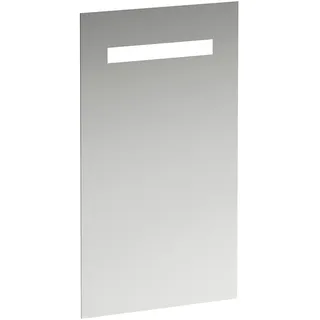 LAUFEN Leelo Spiegel mit integrierter horizontaler LED-Beleuchtung, Aluminiumrahmen, 450 mm, Version für externen Lichtschalter, H4476119501441