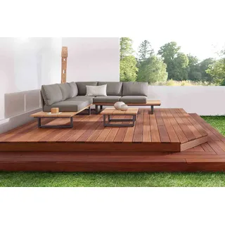 Diamond Garden Faro Lounge-Set Aluminium/Teak inkl. Sitz- und Rückenkissen