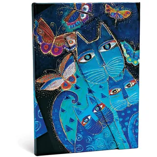 Laurel Burch Katzen Schmetterlinge - Notizbuch Midi Liniert - Paperblanks, Midi (180 x 130)