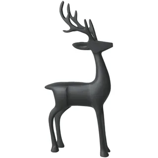 Villeroy & Boch - Black Xmas Hirsch klein, 17,5x6x36 cm, Weihnachtsdekoration aus Metall, Schwarz