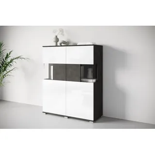 INOSIGN Highboard »Kenia« 1 Stk. tlg. Modernes Highboard mit Glastüren, Breite 100 cm, schwarz-weiß