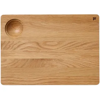 Fiskars Norden Schneidebrett, Groß, 36 x 25,5 x 3,1 cm, Mit Vertiefung, Eichenholz, 1065712
