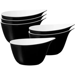 Schale SELTMANN WEIDEN "Müslischalen Life Fashion 600 ml 6er Set", schwarz (glamorous schwarz), L:15,7cm, Schüsseln, Schale