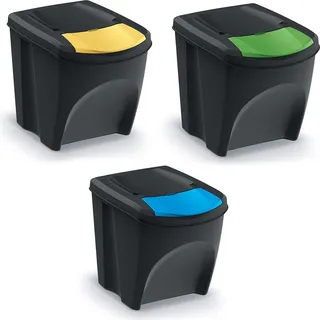 KEDEN Sortibox 3x25 l Schwarz