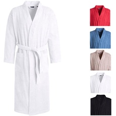 Egeria TOPAS Unisex Bademantel in Kimonoform für Damen und Herren, Größe XL, Farbe White