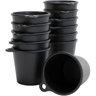 SoPro 12x Schnapsbecher Plastik 4 cl wiederverwendbar - Shotgläser 40 Milliliter schwarz - Mehrweg Schnapsglas zum Umhängen - Shot Becher 4cl - Schnapsgläser für Junggesellenabschied Frauen, JGA