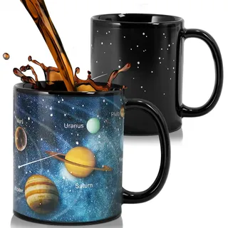 Personalisierte Tassen Magisches Sonnensystem Far bwechseltasse,Magic Mug,Thermobeschichtung - 12 oz Keramik-Teetasse,geeignet als kreatives Geburtstagsgeschenk für Mann/Frau