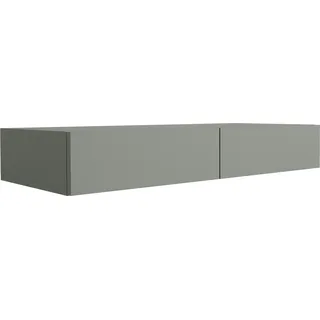 Hängender Schminktisch mit zwei Schubladen, glatte Front – Aloe Grün, 100 x 39,6 x 16 cm