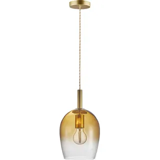 Nordlux Pendelleuchte Uma Bernstein/Gold Ø18cm max. 40W E27 ohne Leuchtmittel kürzbar - Gelb, Gold