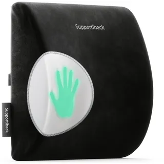 Supportiback Stützkissen für die Lendenwirbelsäule — Memory-Schaumstoff Lordosekissen für Zuhause, Büro, Auto, Reisen — Ergonomisches Lendenkissen, Grau