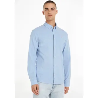 Tommy Hilfiger Tommy Jeans Slim Stretch Oxford Shirt« mit Flaglabel auf der Brust blau