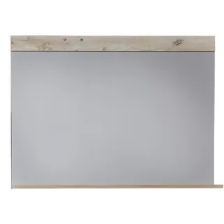 trendteam smart living - Indy- Wandspiegel - Grau/Braun- Garderobenspiegel mit 1 Ablage - (BxHxT) 90 x 69 x 16 cm - Für Flur, Wohnzimmer oder Badezimmer