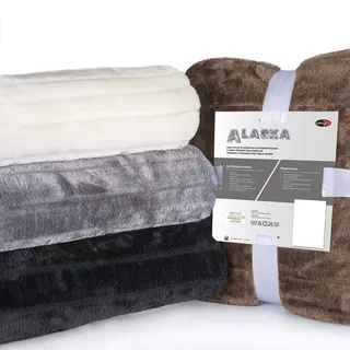 CelinaTex Kuscheldecke 150 x 200 cm schwarz Sofadecke Tagesdecke Wohndecke Fellimitat Webpelz Nerz Optik Fleece Geschenk für Frauen, warm - Oeko-TEX Alaska