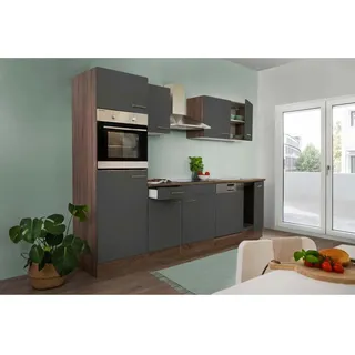 Respekta Küchenzeile Economy 280 cm Grau