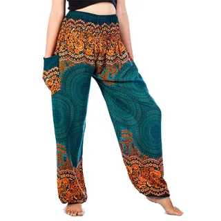 Lofbaz Damen Boho Haremshose Festival Outfit Sommerhose Leicht Yogahose Pumphose Hippie Hose Kleidung Sommer Hosen