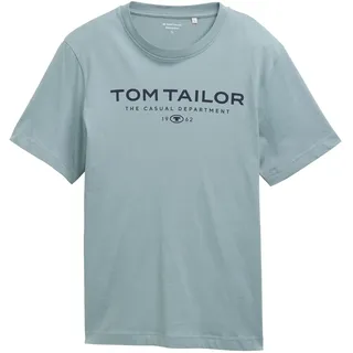 T-Shirt TOM TAILOR "T-Shirt T-Shirt with Print 1er Pack", Herren, Gr. L, grün (mintgrün), Obermaterial: 100% Baumwolle CO., Shirts T-Shirt